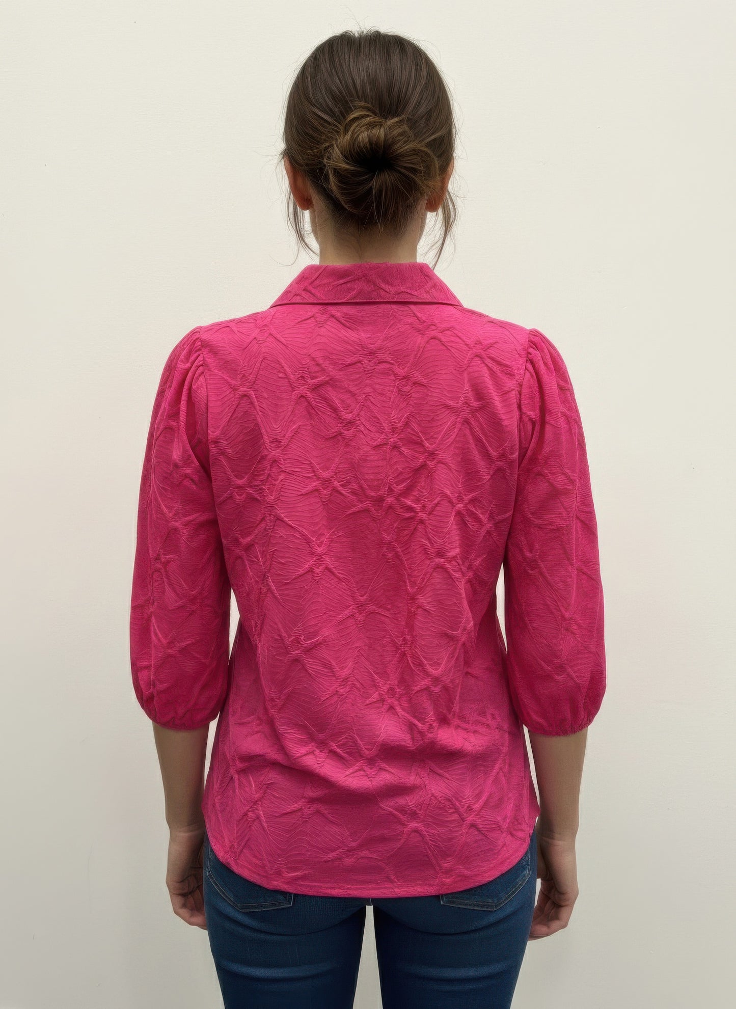 Rylee Moon Solid 3/4 Sleeve Blouse - All Season Fashion