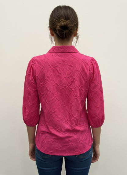 Rylee Moon Solid 3/4 Sleeve Blouse - All Season Fashion