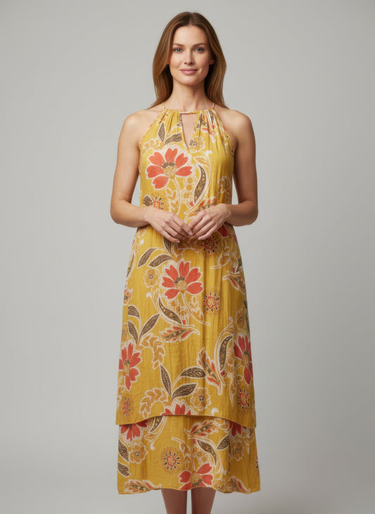 Mlle Gabrielle Floral Sleeveless Dress - All Season Fashion