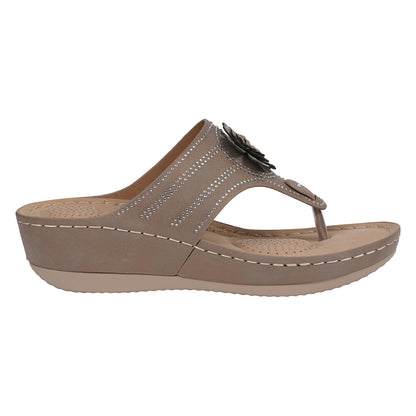 Women's Cora Bronze Embellished Floral Wedge Sandals