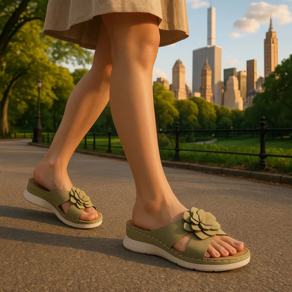 Women's Claire Black Cushioned Footbed Sandals