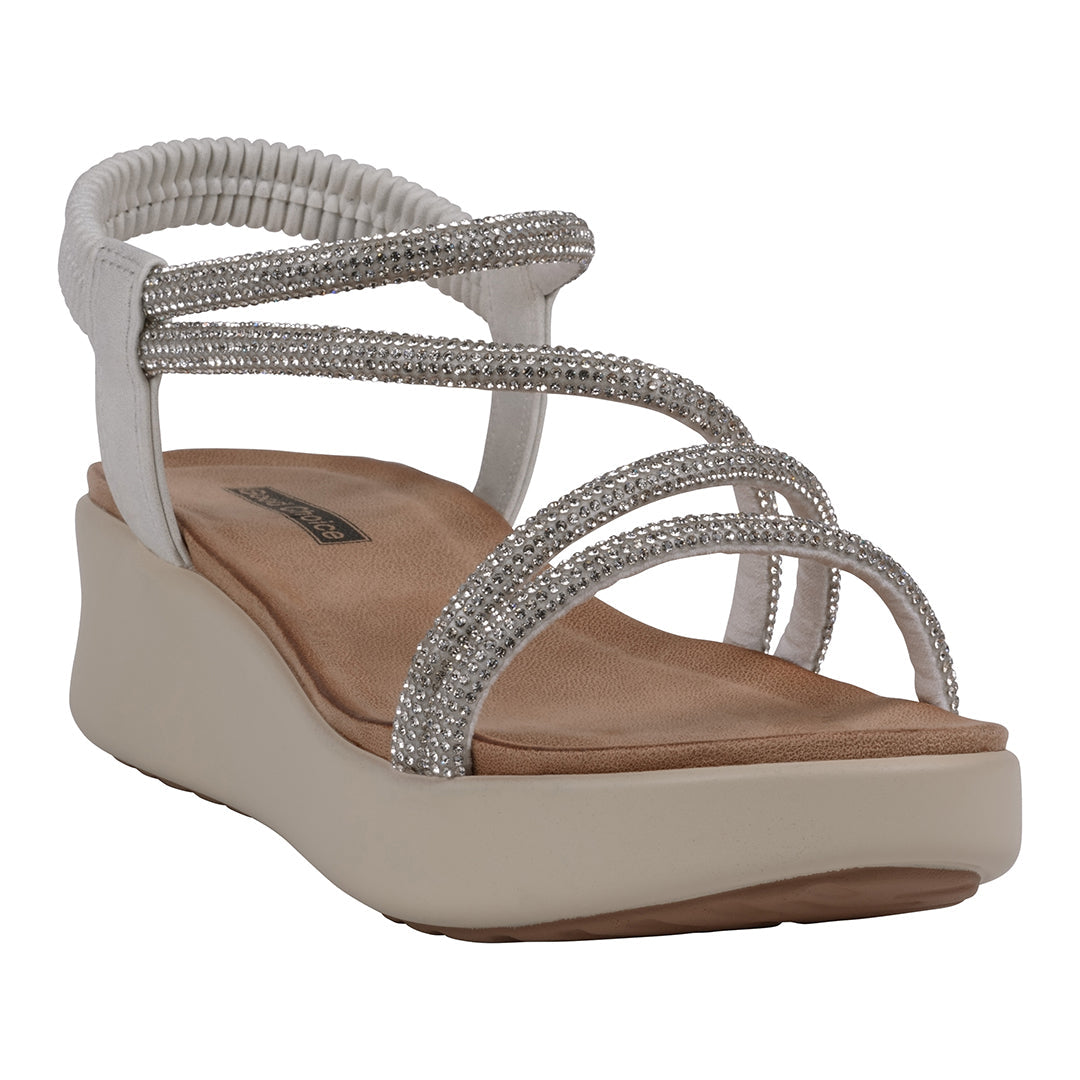 Women's Emory Silver Embellished Wedge Sandals