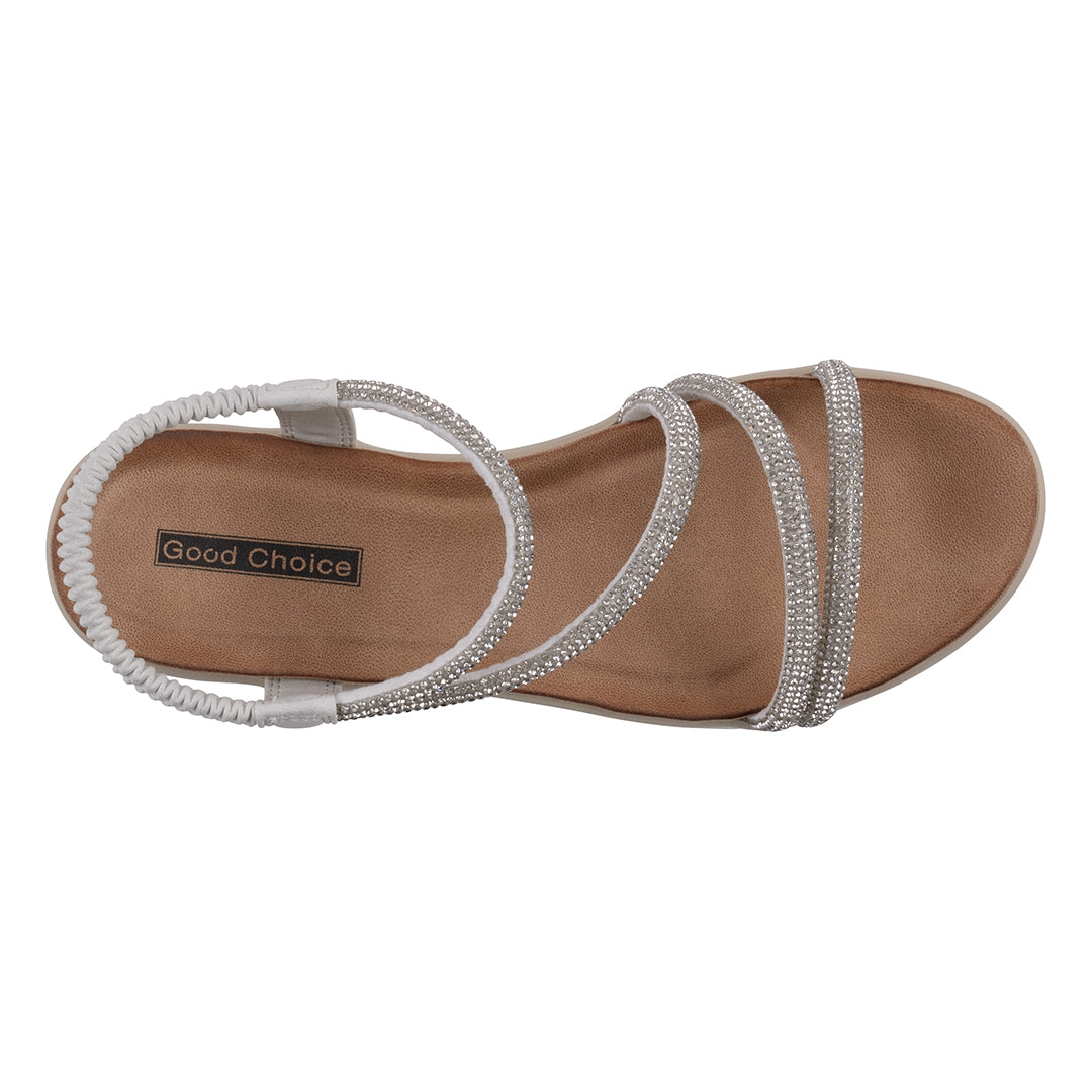 Women's Emory Silver Embellished Wedge Sandals