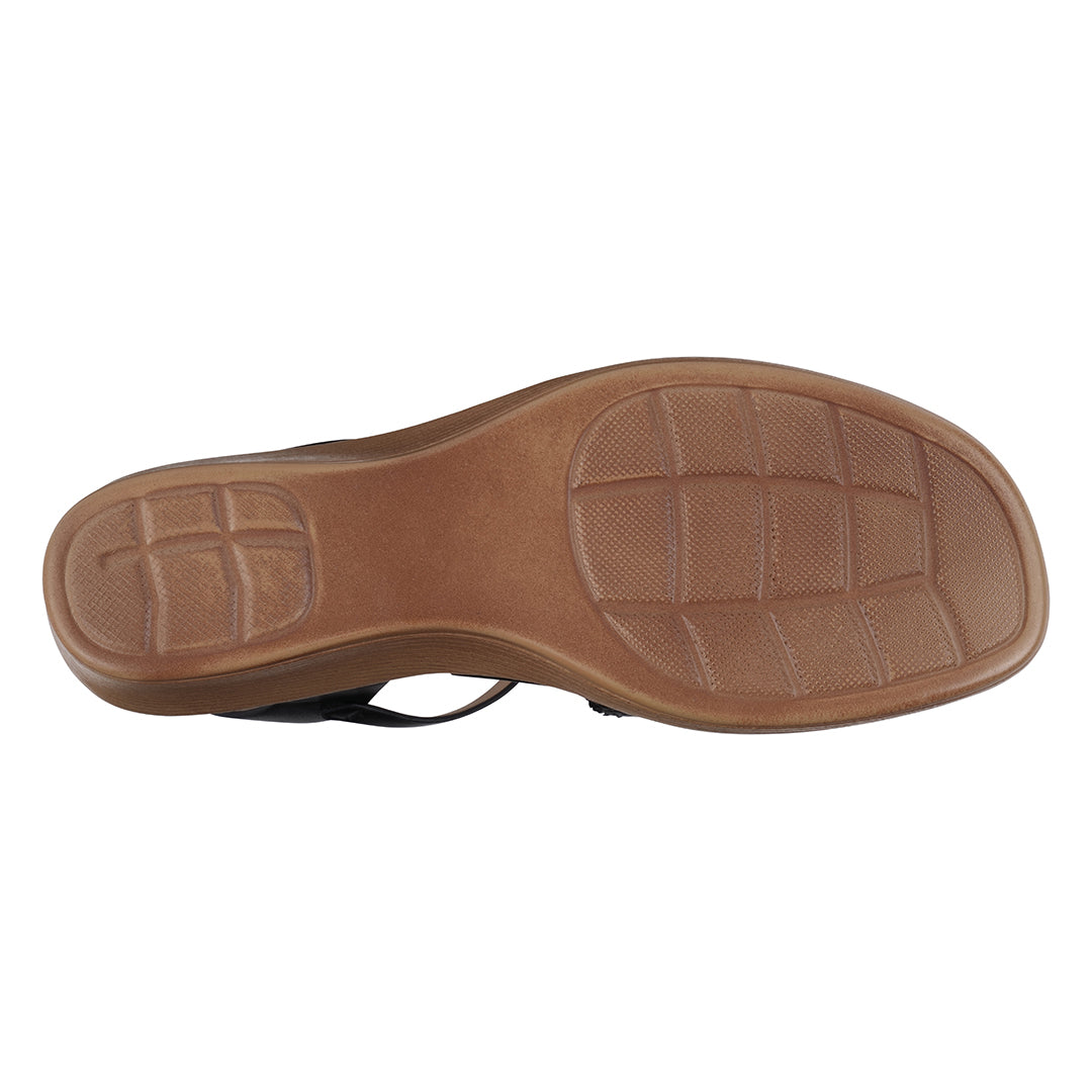 Women's Fia Black Woven Wedge Sandals