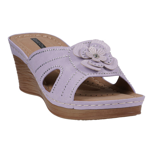 Women's Fiora Lilac Floral Wedge Sandals