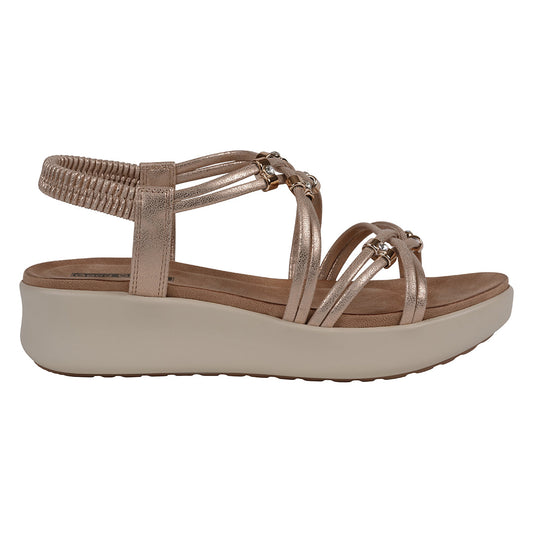 Women's Fran Gold Strappy Wedge Sandals