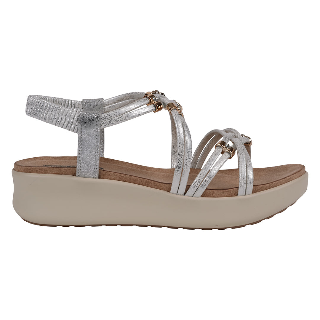 Women's Fran Silver Strappy Wedge Sandals