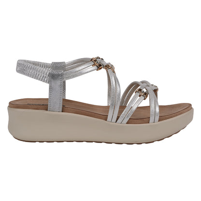 Women's Fran Silver Strappy Wedge Sandals