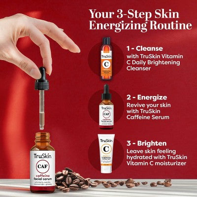 TruSkin Caffeine Facial Serum with Matcha Green Tea and Ginseng 1 fl oz - New