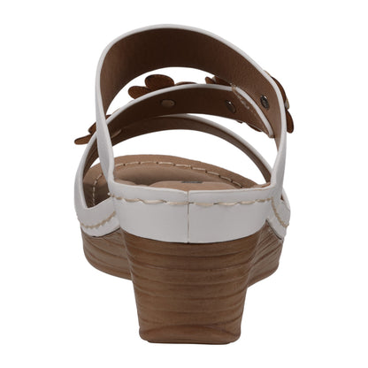 Women's Halia White Floral Wedge Sandals