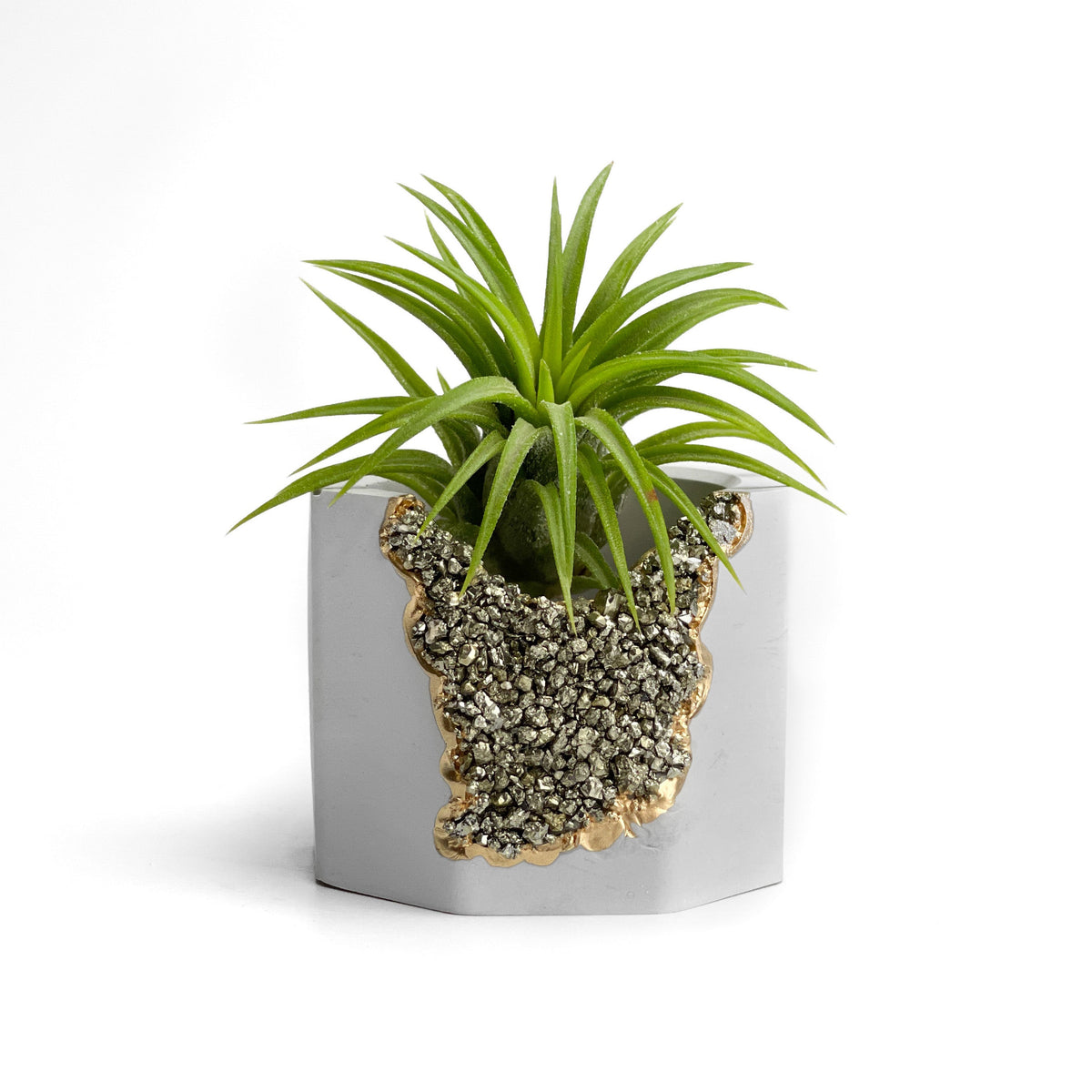 PYRITE GEODE PLANTER