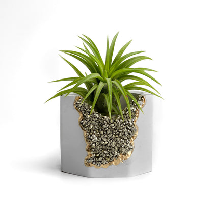 PYRITE GEODE PLANTER