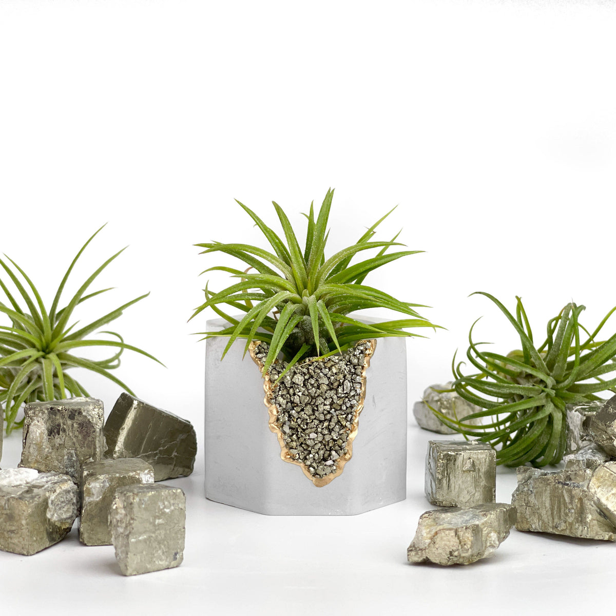 PYRITE GEODE PLANTER