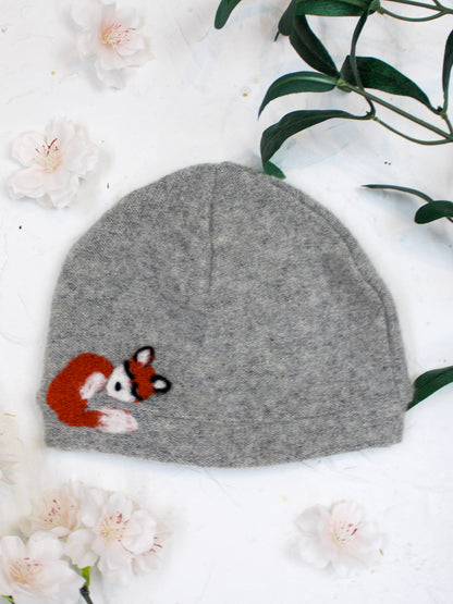 Sleeping Fox Cashmere Hat - Baby