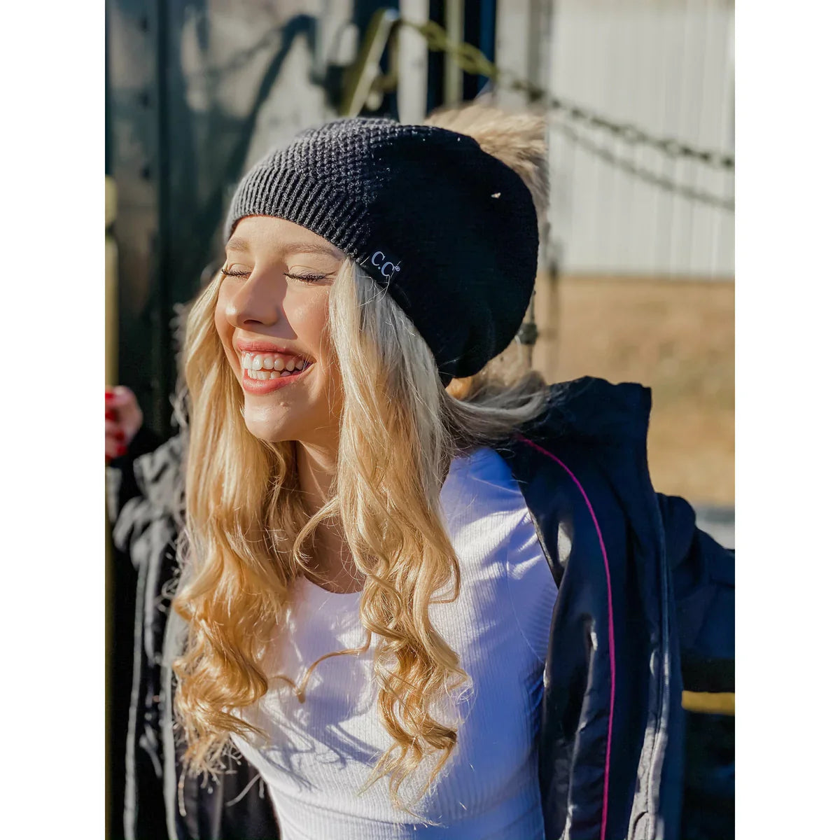 C.C Exclusive - Black Label Special Edition Waffle Knit C.C Beret