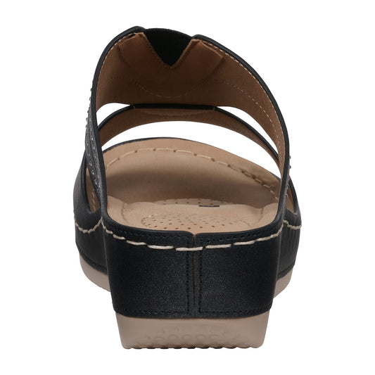 Women's Johanna Black Embellished Wedge Sandals