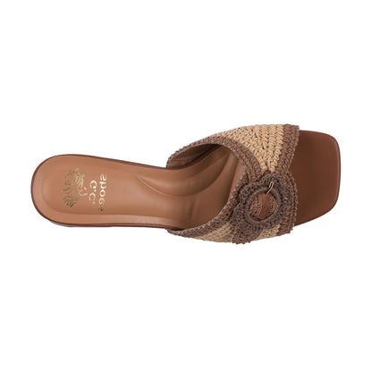 Women's Liza Brown Woven Heeled Sandals