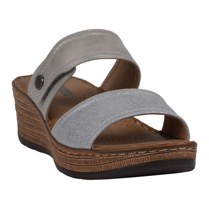 Women's Meli Silver Wedge Sandals