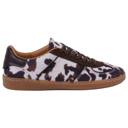 Women's Milan Cow Print Lace Up Sneaker