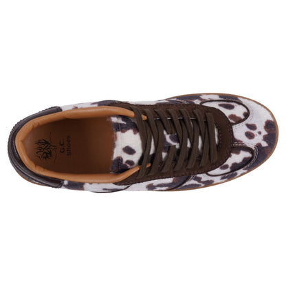 Women's Milan Cow Print Lace Up Sneaker