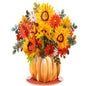 HugePop Harvest Bouquet Pop Up Card, With Detachable Bouquet, 10"x14"