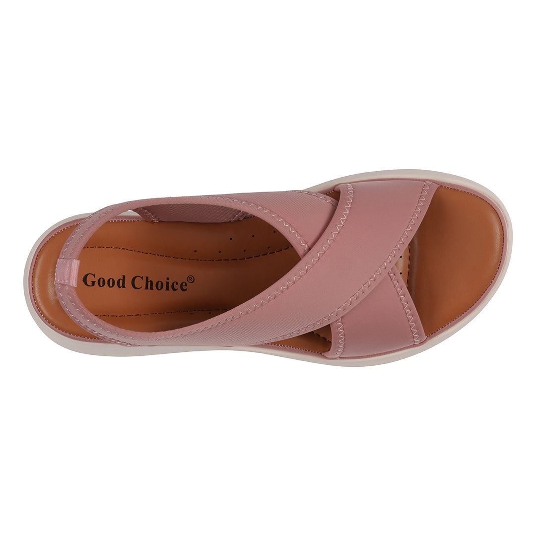 Women's Nixie Blush Stretch Lycra Wedge Sandals