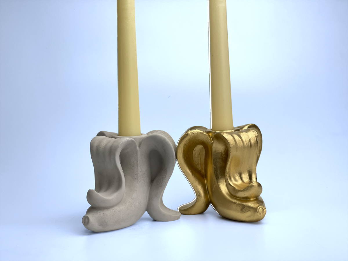 Gold Banana Candle Holder