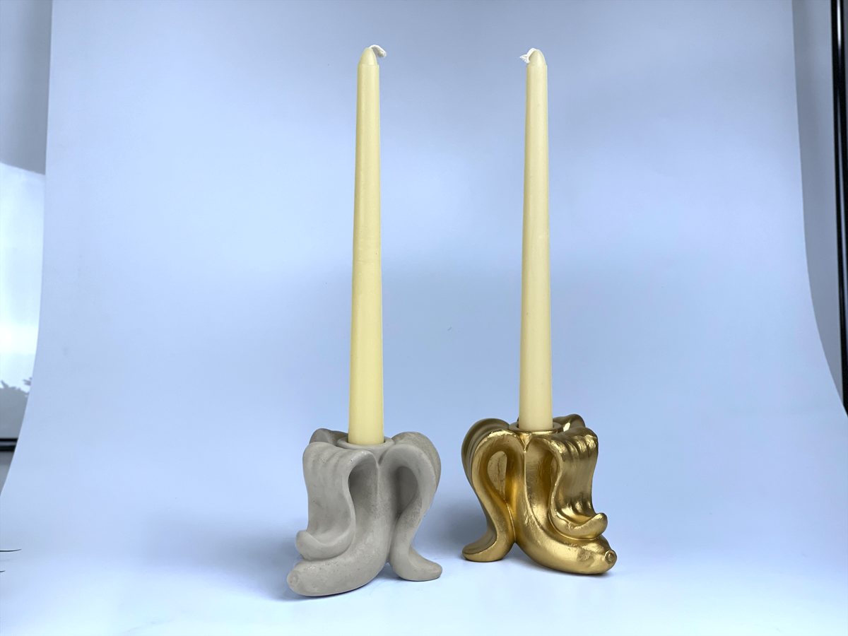 Gold Banana Candle Holder