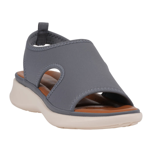 Women's Romy Grey Stretch Lycra Wedge Sandals