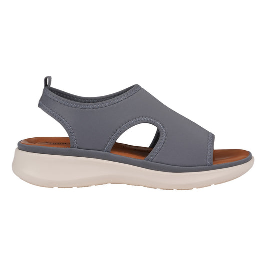 Women's Romy Grey Stretch Lycra Wedge Sandals