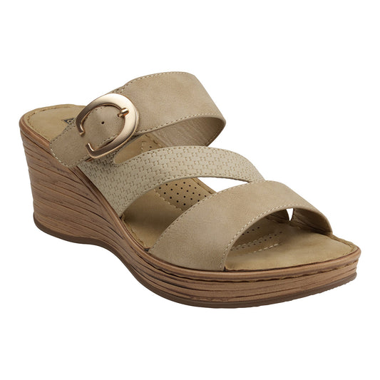 Women's Odalis Natural Wedge Sandals with Buckle