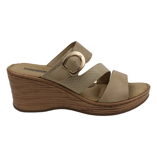 Women's Odalis Natural Wedge Sandals with Buckle
