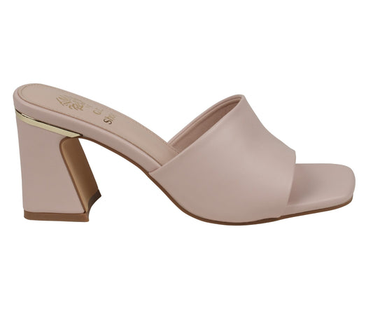 Women's Soho Nude Square Toe Heeled Sandals
