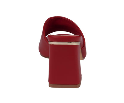 Women's Soho Red Square Toe Heeled Sandals