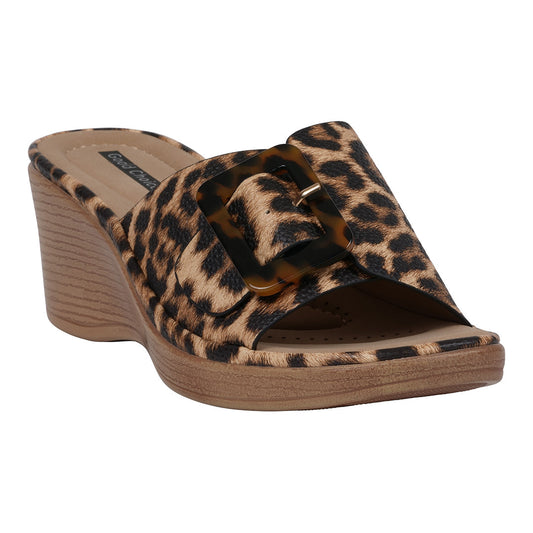 Women's Teri Leopard Wedge Sandals