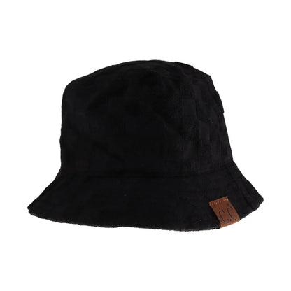 Checkered Pattern Terry Cloth C.C Bucket Hat