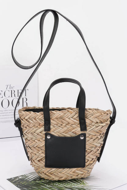 Faux Straw Small Tote Bag - All Season Fashion