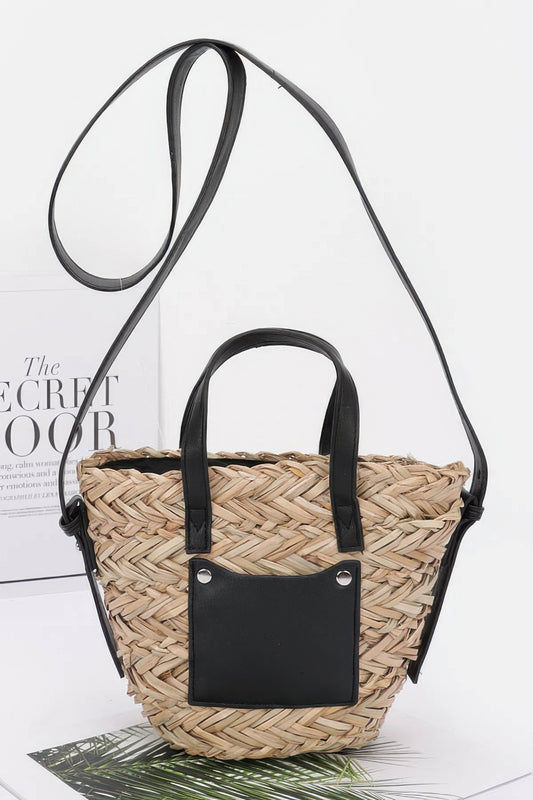 Faux Straw Small Tote Bag - All Season Fashion