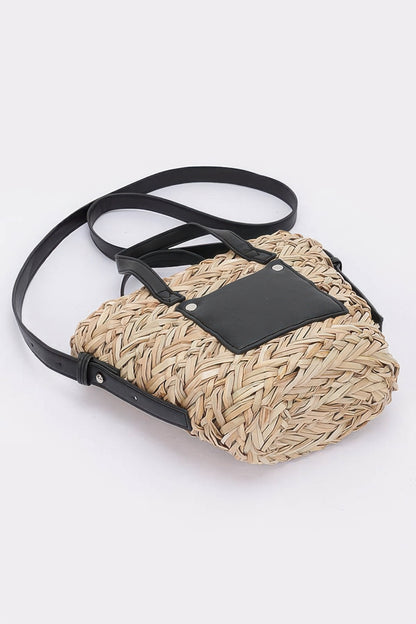 Faux Straw Small Tote Bag - All Season Fashion