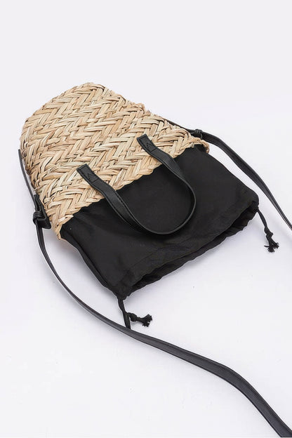 Faux Straw Small Tote Bag - All Season Fashion