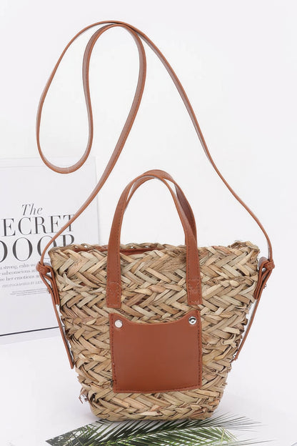 Faux Straw Small Tote Bag - All Season Fashion