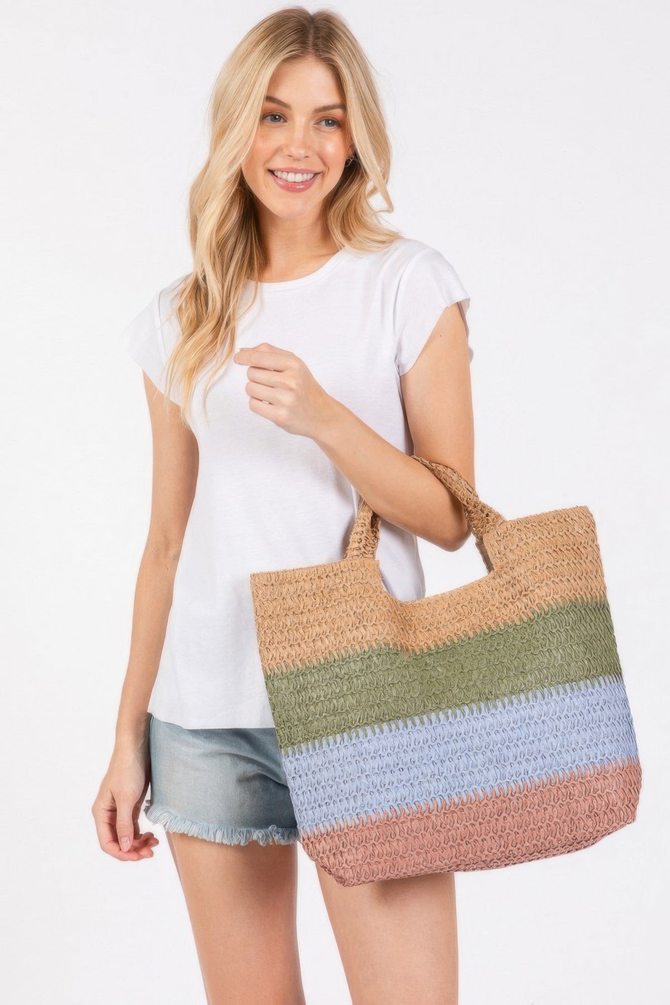 Multi Color Stripe Tote Bag - All Season Fashion