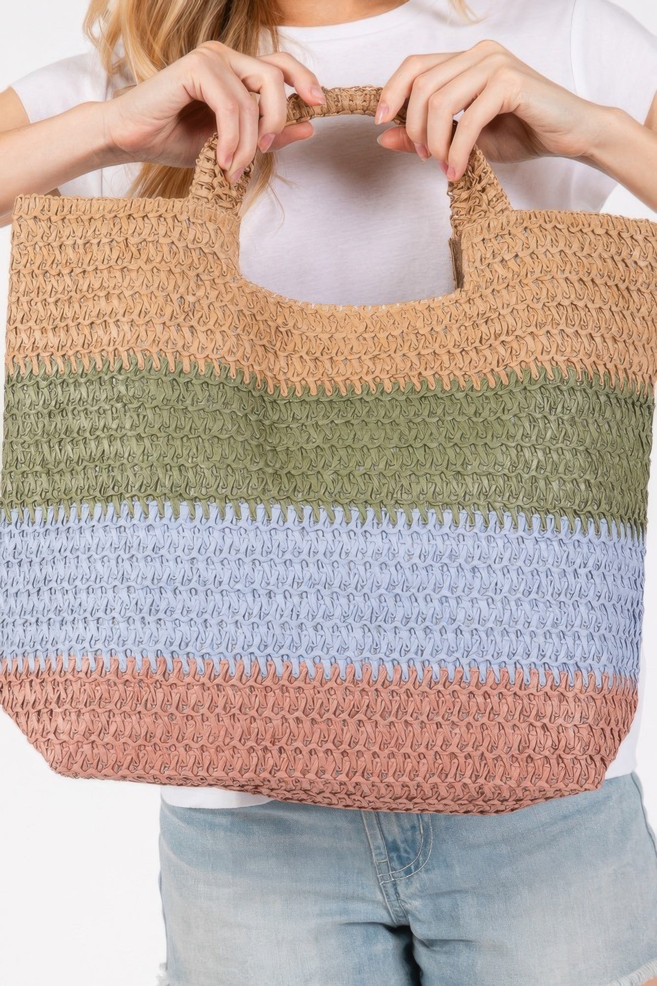 Multi Color Stripe Tote Bag - All Season Fashion