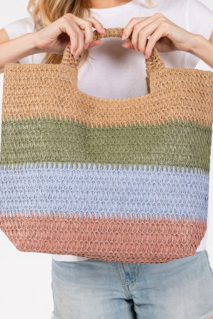 Multi Color Stripe Tote Bag - All Season Fashion