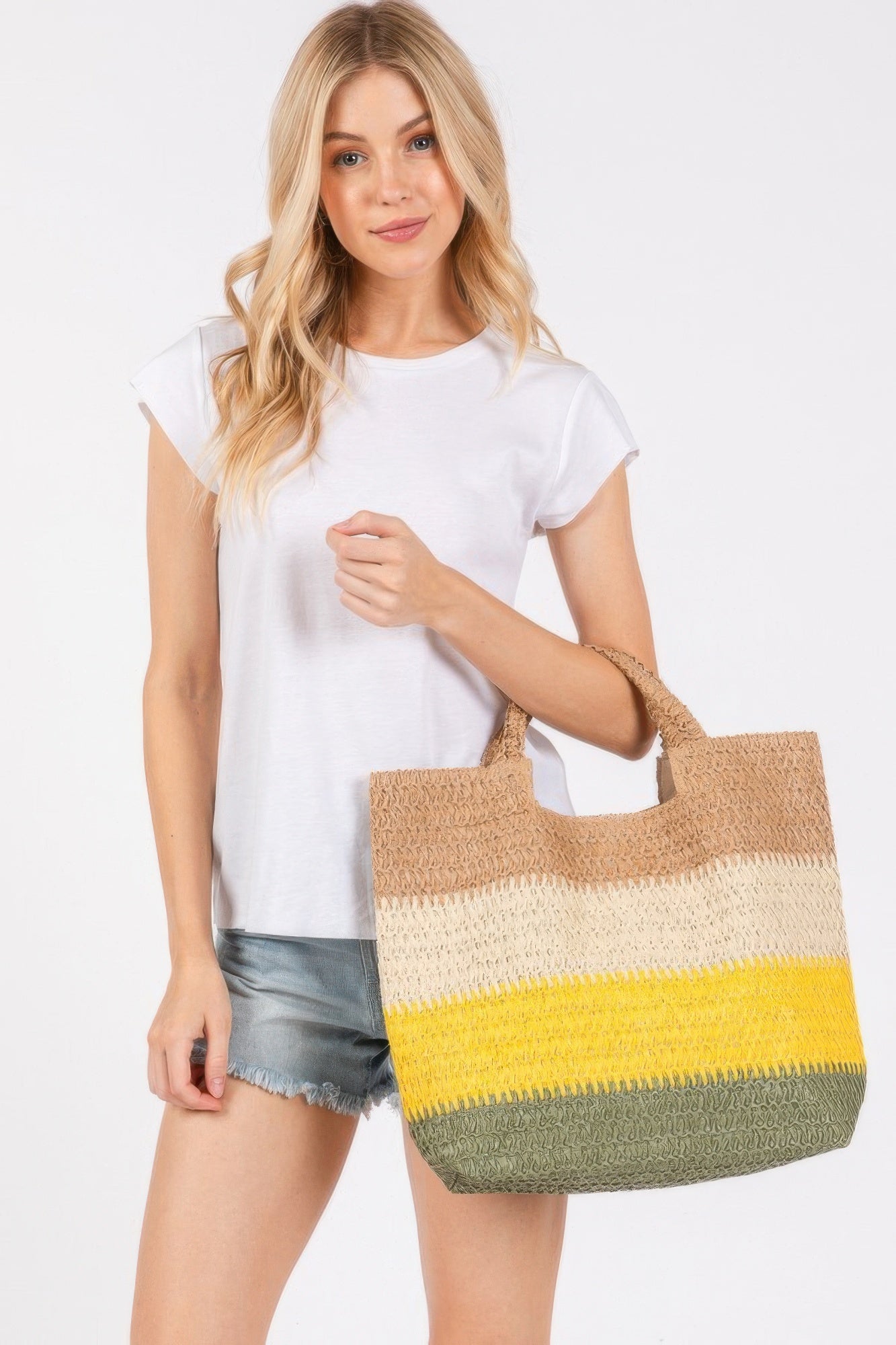 Multi Color Stripe Tote Bag - All Season Fashion
