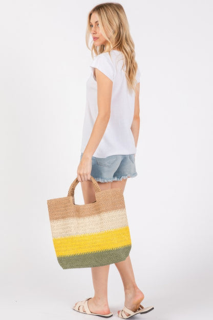Multi Color Stripe Tote Bag - All Season Fashion