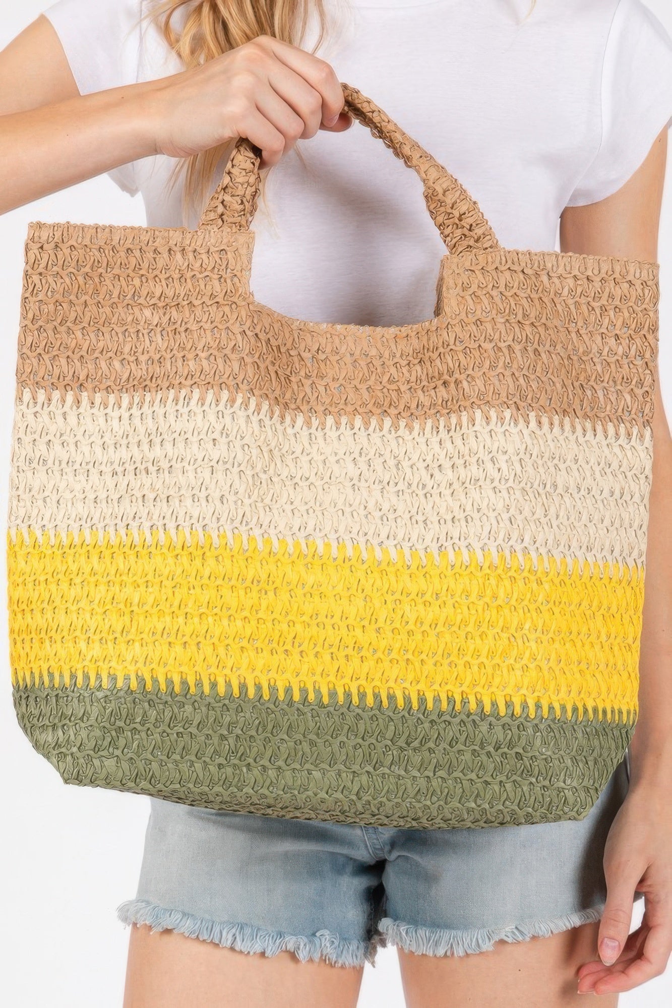Multi Color Stripe Tote Bag - All Season Fashion