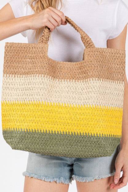 Multi Color Stripe Tote Bag - All Season Fashion