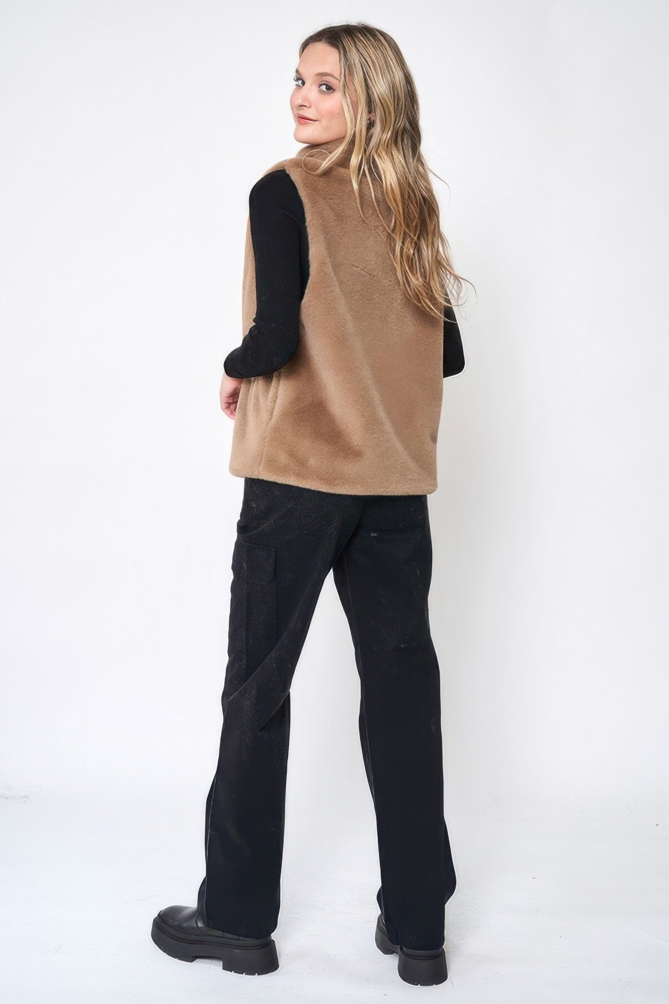 Solid Faux Fur Vest - All Season Fashion