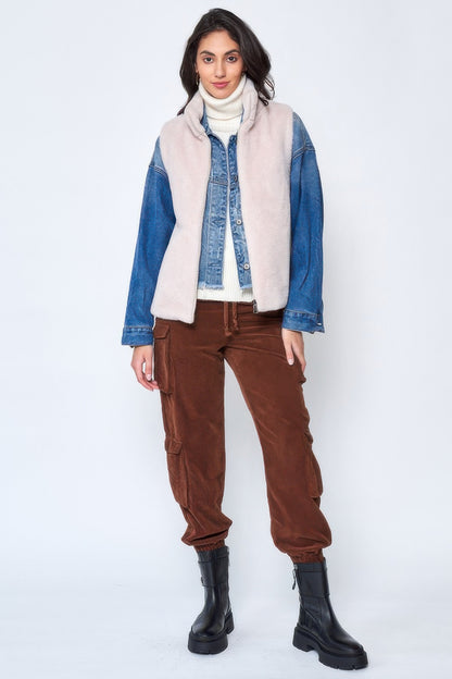 Solid Faux Fur Vest - All Season Fashion